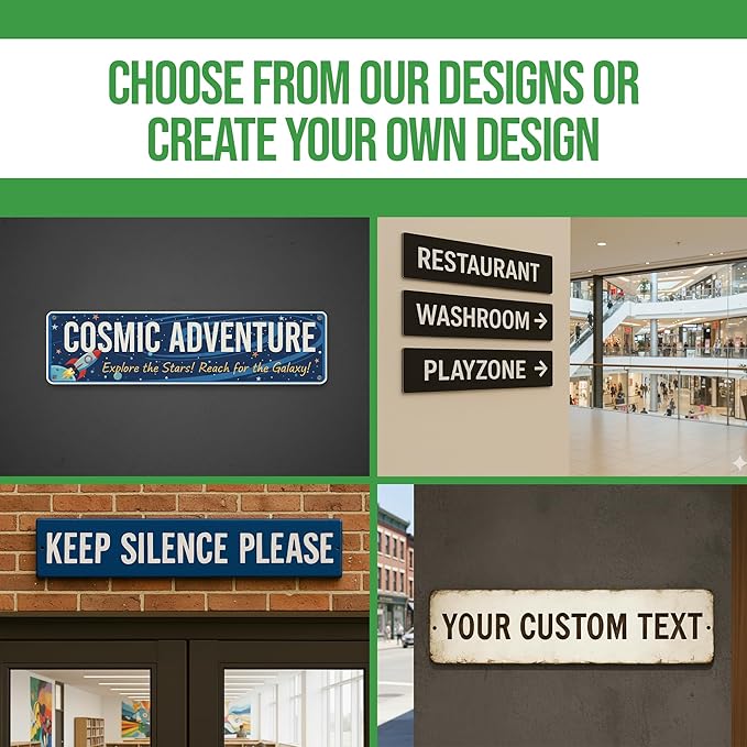 Custom Metal Signs by BCB for Outdoor Use – Heavy-Duty 1mm Thick Personalized Metal Sign | Vintage Outdoor Wall Art, Yard Decor, Street, Garage & Garden Signs | Multiple Sizes | Made in USA