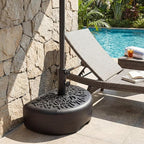 Tangkuls 55 LBS Half Round Umbrella Base, Water & Sand Fillable Heavy Duty Umbrella Weight for 1.57” & 1.91” Poles, Patio Umbrella Base for Deck Lawn Poolside, Textured (55, Pounds)