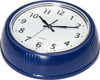 Bernhard Products Retro Wall Clock 9.5 Inch Navy Blue Kitchen 50's Vintage Design Round Silent Non Ticking Quality Quartz Battery Operated Easy to Read Decorative Clocks for Home Office Living Room