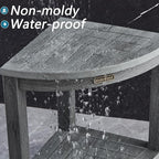 Waterproof Shower Bench for Inside Shower, Gray HDPS Corner Shower Stool for Shaving Legs, Poly Lumber Shower Foot Seat, Plastic Bathroom Shower Bench Seat with Storage Shelf, Non-Slip/No-Maintenance