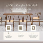 POLY & BARK Weave Dining Chair – Mid-Century Modern Wishbone Dining Chair with Arms, Solid Wood Frame, Indoor Use – Walnut – Single - Ideal for Dining Room, Kitchen or Stylish Accent Setting