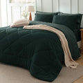 Bedsure Full Comforter Set Emerald Green - 7 Pieces Reversible Bedding, Full Size Bed Set for All Seasons, Bed in a Bag with Down Alternative Comforter, Sheets, Pillowcases & Shams