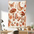 Ambesonne Mandala Tapestry, Medieval Witchcore Art Mushroom Butterfly and Crescent with Leafy Details, Fabric Wall Hanging Decor for Bedroom Living Room Dorm, 30" X 45", Dark Salmon Eggshell
