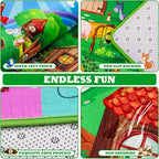 ABC Kids Rug for Playroom 59"×39.4" Hobbit House Educational Kids Playmat Alphabet Animal & Shape Learning, Premium Non-Slip Playmat for Toddlers Letters Farm Animals Color Classroom Carpet
