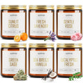 AOOVOO Candles Set - 6PC Scented Candles, Soy Candle, Aromatherapy Candle, Soy Wax Candle, Candle for Home Scented, Lavender/Vanilla/Eucalyptus/Sage/Citrus/Rose