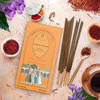 Incense Sticks, Saffron Sandal Incense, Pack of 100 Stick, Hand Rolled Aromatic Masala Made with Natural Ingredients, 45-60 Minute Burn Time, Best for Home Fragrance, Meditation, Yoga, Relaxation