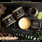 Candle Gift Set of 3 Black Oud|Sage Pine|Eucalyptus Lime Strong Scented Soy Candels Clean Non Toxic Velas Aromáticas Favors for Women Coworkers Friends Guests Also for Fall Diwali Christmas Holidays