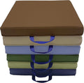 Factory Direct Partners SoftScape 15 inch Square Classroom Floor Cushions with Handles; Flexible Seating for Daycare, Preschool, Playroom; 2 inch Thick Deluxe Foam (6-Piece) - Earthtone, 12228-ET
