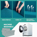 YEMYHOM Latest Checkered 3 Pieces Couch Covers for 2 Cushion Couch High Stretch Thickened Love Seat Sofa Cover for Dogs Pets Anti Slip Elastic Loveseat Slipcover Protector (Teal), 55"-69"(2 Cushions)