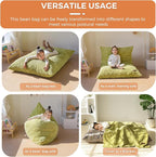 MAXYOYO 3 in 1 Kids Bean Bag Chair Bed, Convertible Chair Folds from Bean Bag to Lounger, Child Floor Sofa for Gaming, Reading, Floor Mattress with High-Density Foam Filling