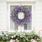 26 Inch Lavender Wreath Summer Spring Wreaths for Front Door Wreaths for Front Door for Wedding Farmhouse (Purple Lavender)