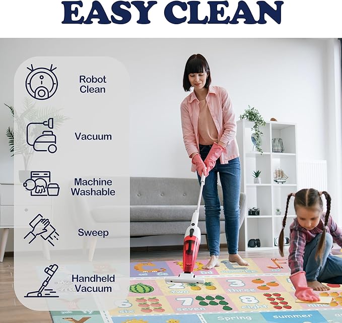 5x7ft Kids ABC Animals Education Rug - Non-Slip Faux Wool Carpet with Interactive ABC Animals Design, Educational Mat for Kids, Bedroom Playroom Nursery Gift.