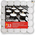 PAMI Premium 50 Pack Long-Lasting Tealight Candles - Unscented with 2.5 Hours Burning Time- Paraffin Tealights with Beautiful Flame- Round Candles Perfect for Votive Candle Holders