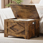 GarveeHome 23.6 in Storage Chest, Wooden Storage Bench with Safety Hinge, Easy Assembly, Large Shoe Bench for Entryway, Living Room, Bedroom