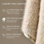 EVERGRACEHOME Luxury Faux Fur Throw Blanket, Soft Fluffy Faux Mink Blankets for Bed, Couch, Sofa, Thick Cozy Plush Warm Fur Throws with Reversible Velvet, Tipped Golden Fox, 60"x80"