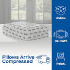 SEALY Perfect Temp Bed Pillows, Plush 100% Cotton Cover, Soft, Breathable, Temperature Balancing, Moisture Wicking, Hypoallergenic EverFluff Fiberfill, Machine Washable, Standard/Queen, White- 2 Pack