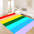 Soft Rainbow Area Rugs Girl's Bedroom Fluffy Colorful Rugs Furry Kids Play Mats Simple Rainbow Line Print Living Room Kids Room Nursery Home Decor 3x5ft