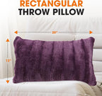 Cheer Collection Faux Fur Throw Pillows - Decorative Pillows for Couch, Bed Throw Pillows, Purple Accent Pillows for Bedroom or Living Room Aesthetic, Set of 2 Furry Throw Pillows, 12" x 20"