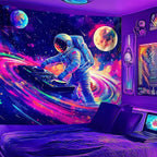 NYZE Blacklight Tapestry Music Wall Tapestry Art Party Banner Colourful Poster Design Tapestries for Hip Hop College Dorm Room Bedroom Wall Decor 59in×51in