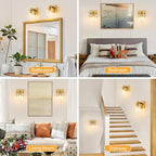 1 Light Modern Bathroom Light Fixtures Over Mirror, Brass Finish Vanity Lights for Bathroom Wall Sconces with Clear Glass Shades, E26 Socket (Bulbs Not Included)