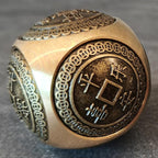 Brass Lucky Ball 6 Sides Rotatable Feng Shui Ornament Wealth Statue Treasure Ball Fengshui Sculpture Chinese Traditional Home Decor (F1 Lucky Ball)
