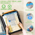 Mapambo 15 Pack Vacuum Storage Bags with -60000Pa USB Pump, Vacuum Seal Bags for Clothing Travel, Space Saver Vacuum Seal Bags for Clothing, Compression Bags for Clothes (15 Combo Size)