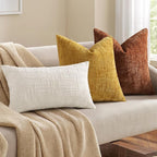 decorUhome Spring Mustard Yellow Chenille Throw Pillow Covers 12x20 Set of 2 Textured Soft Cozy Slubby Couch Pillow Covers Modern Farmhouse Boho Decorative Pillow Cases for Bed Sofa Living Room