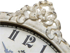 NIKKY HOME Vintage Table Clock, Battery Operated Rustic Design, Chic Home Décor for Fireplace Mantel, Shelf, Desktop, Countertop - Distressed White