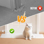 Uross Carpet Protector for Pets -3.6FT 3PCS White Round Corner Plastic Carpet Protector, Under Door Cat Carpet Protector for Doorway, Anti Cat Scratch Carpet Mat, Stop Cats from Scratching Carpet