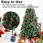 Maroon 2.5" Christmas Balls Christmas Tree Decoration Ornaments Shatterproof Hanging Balls for Birthday Halloween Holiday Wedding Decorations Set of 24pcs