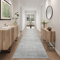 Art&Tuft Non-Slip Runner Rug - 3x10 Runner Rug Washable Low-Pile Rugs Runners, Soft Distressed Carpet Runner for Bedroom Bathroom Kitchen Laundry Living Room, Grey