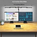 Transformable LED Desk Lamp, 41.5" Large Architect Desk Lamp with Clamp, 3 Light Bars Desk Light for Home Office, 24W Auto Dimming Office Lighting Table Light for L Shaped Desk
