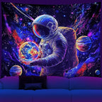 NYZE Astronaut Space Tapestry for Bedroom, Glow in the Dark Room Decor Wall Tapestries, Cool Galaxy Planet Wall Hanging, Wall Hanging for Men Guys Gamer Room Dorm Living Room 79in×59in