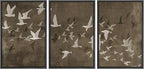 MUDECOR Framed Wall Art Print Set Flock of Abstract Birds in Flight Earthy Tones Illustrations Modern Art Boho Decorative Colorful Chic for Living Room, Bedroom, Office - 16"x24"x3 Black