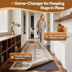 Veken Non Slip Cushioned Runner Rug Pad Gripper 2 x 8 Ft, Felt and Silicone Backing, 1/8 inch Thick Carpet Liner for Hardwood Floors and Finishes, Under Area Rugs Anti Skid Mat, Keep Rugs in Place