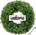 24" Spring Wreath for Front Door, Artificial Boxwood Wreaths, Summer Door Wreath, Used for Spring Home Decor,Farmhouse or Room Indoors,Outdoors, corridors, Offices (Green)