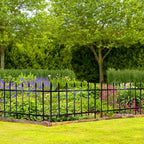 ARIFARO Metal Garden Fence 18" H x 22" W (5 Pack, Length 9.16 ft) Decorative Fencing, No Dig Border Fencing for Outdoor Patio Yard Flower Bed Animal Barrier