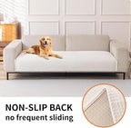 HAOMAIJIA Pet Couch Covers for Sofa Waterproof Couch Cover for Dogs Chenille Non Slip Sofa Covers Washable for 3 Cushion Couch Furniture Protector (Cream White, 36.5" x 82" 1 Pack)