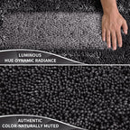 Yimobra Chenille Bathroom Rugs Non Slip, Extra Thick Soft Absorbent Bath Rug 31.5x20 Inch, Machine Washable Quick Dry Bath Mat for Bathroom Floor, Tub and Shower, Home Decor Accessories, Dark Grey