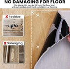 Rug Carpet Non Slip Grippers, Reusable Rug Tape Pads, Strong Adhesive Carpet Grippers for Area Rugs, Keep Corners Flat, No Damaging for Floor Removable, 12Pcs