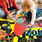 Gaming Rug for Living Room Colorful Large Area Rug 4x6 ft Gamer Room Decor for Boys Girls Gamer Rug for Gaming Room Floor Mat 3D Video Game Area Carpet for Bedroom,Game Room & Dorm