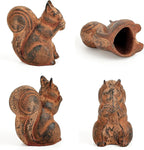 Sungmor Cast Iron Squirrel Statue, Vintage Animal Collection Figurines, Home Office Table Decor, Paperweight, Doorstop, Garden Lawn Cute Ornament, Rust Finish