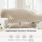 Comfort Spaces Twin Quilt Set Modern Reversible Ogee Coverlet Twin Bedding Set Cozy Quilted Winter Layer, All Season Lightweight Soft Twin Size Quilt, Kienna, Twin/Twin XL Beige 2 Piece