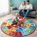 Furnish my Place 745 ABC with Animal ABC Area Rug for Kids | Educational Alphabet | Animals Children Rug | Contemporary Design | Multicolor (7' 10" Round)