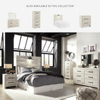 Signature Design by Ashley Cambeck Vintage Smooth-Gliding 6-Drawer Dresser and Mirror with Safety Stop, Whitewash