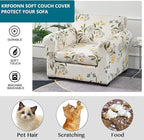 KRFOONN 2 Piece Chair Covers Printed Sofa Covers Couch Covers Washable Armchair Sofa Couch Slipcover Furniture Protector with Elastic Bottom for Living Room (Armchair, 24), Small