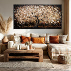 NBAODAN Large Wall Art Black and Gold Pictures Wall Decor Landscape Tree Posters Neutral Art Canvas Prints Paintings for Living Room Home Hotel 29"x 58"