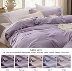 Bedsure Grayish Purple Duvet Cover Full Size - 3 Pieces Prewashed Extra Soft Cotton-Like Polyester Bedding Set, Includes 1 Duvet Cover 80x90 Inches with Zipper Closure & 2 Pillow Shams, No Comforter