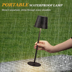 Kakanuo Black Cordless Table Lamp Rechargeable - KK 1 Pack 5000mAH Battery Operated Lamp for Counter, 3 Color Stepless Dimming Wireless Lamps for Dining Kitchen, Outdoor Patio, Touch Control