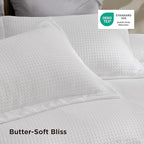 Bedsure Luxury Waffle Duvet Cover King Size - Textured Duvet Cover Set, Soft, Breathable Bedding Set (104"x90") with 2 Pillow Shams for All Season, Pure White, Comforter Not Included